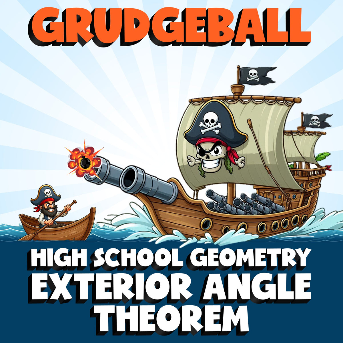 Exterior Angle Theorem GRUDGEBALL Math Game - No Prep Geometry Review Activity