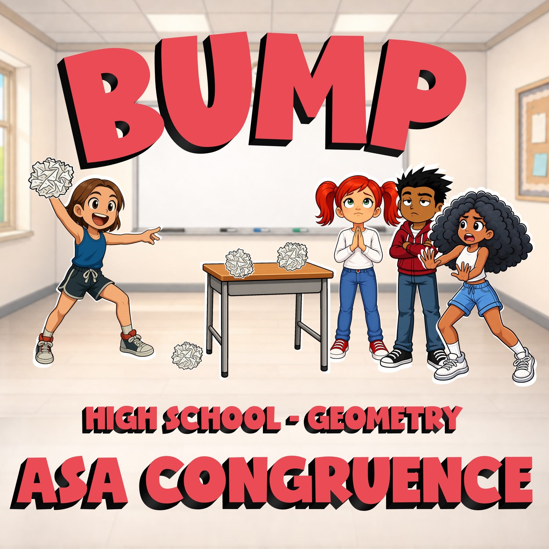 ASA Congruence BUMP Math Game - No Prep Geometry Review Activity