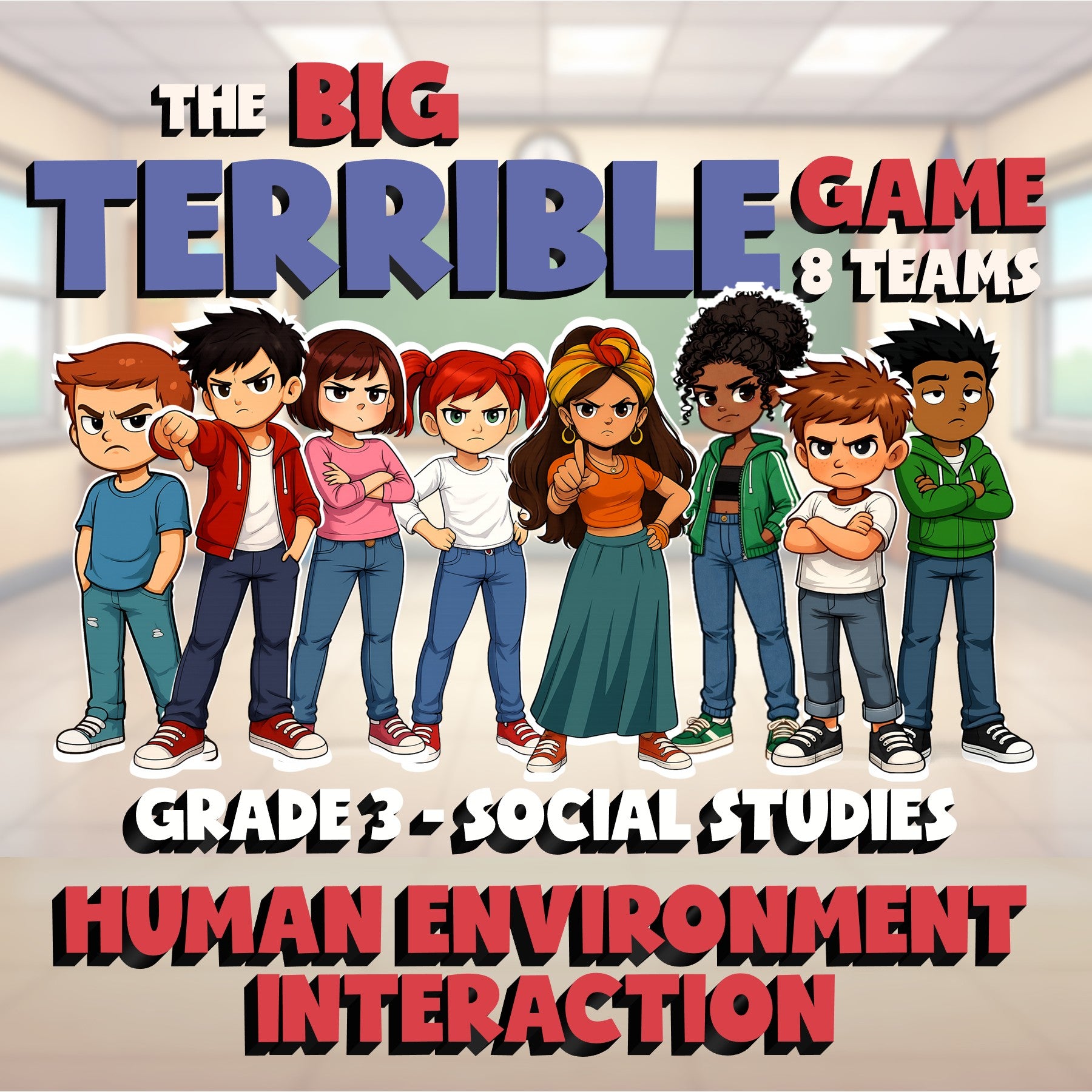 Human Environment Interaction BIG TERRIBLE GAME - No Prep Grade 3 Socials Review