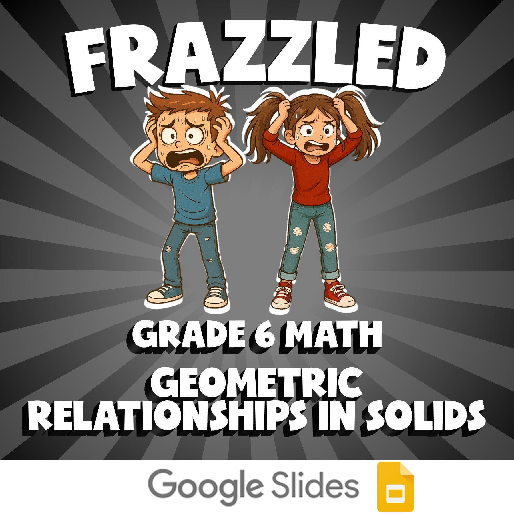 Geometric Relationships in Solids FRAZZLED Math Game - No Prep Grade 6 Review