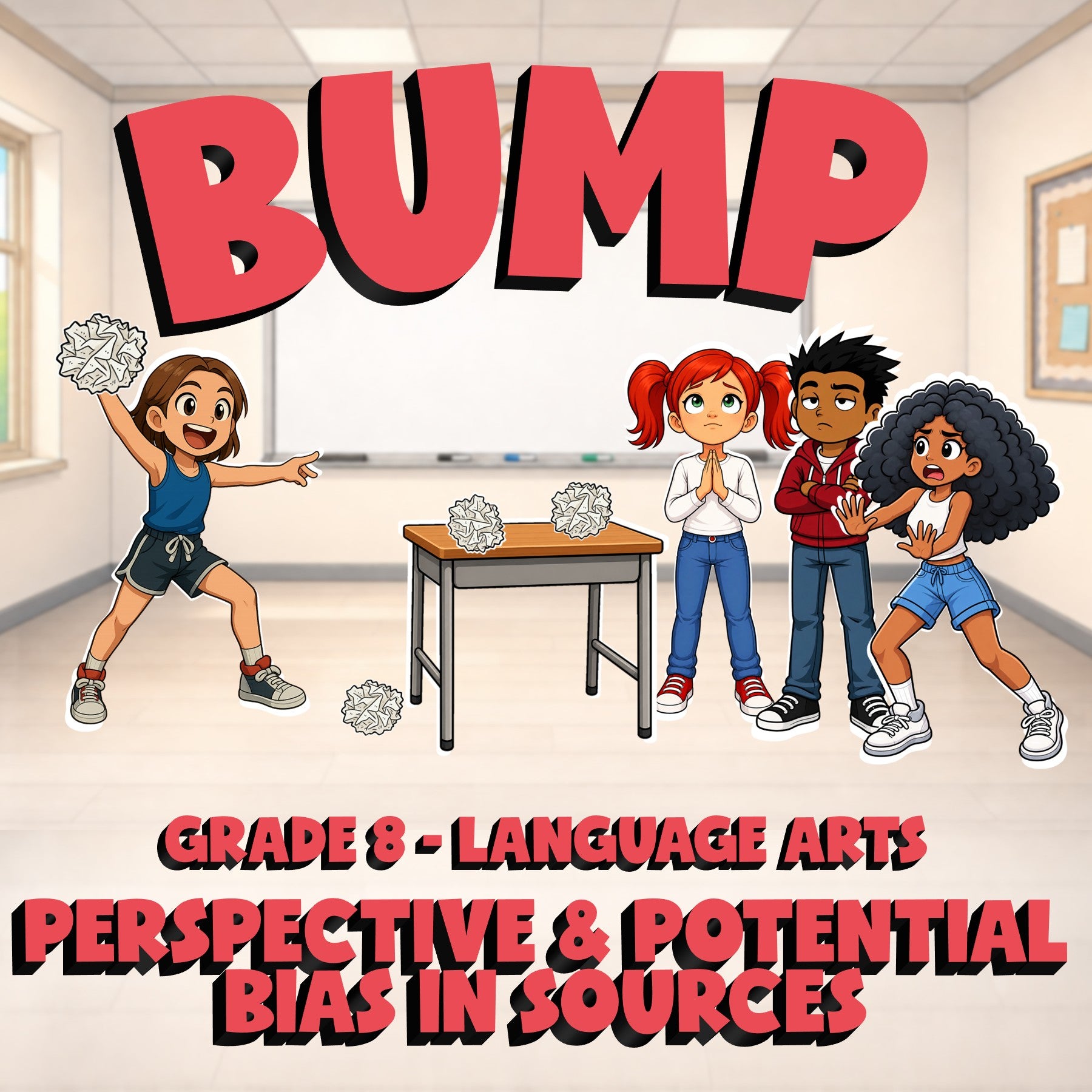Perspective & Potential Bias in Sources BUMP ELA Game - No Prep Grade 8 Review