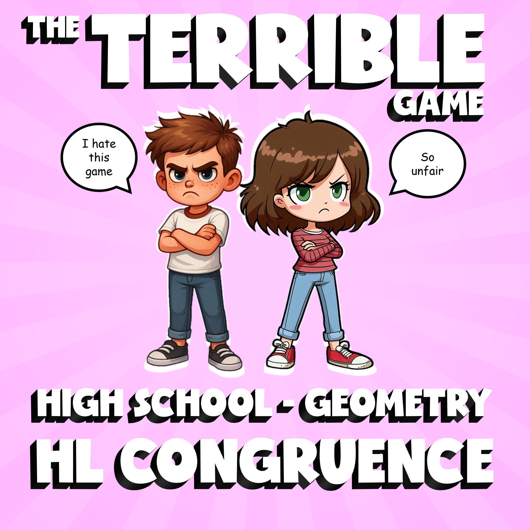 HL Congruence THE TERRIBLE GAME - No Prep Geometry Math Review Activity