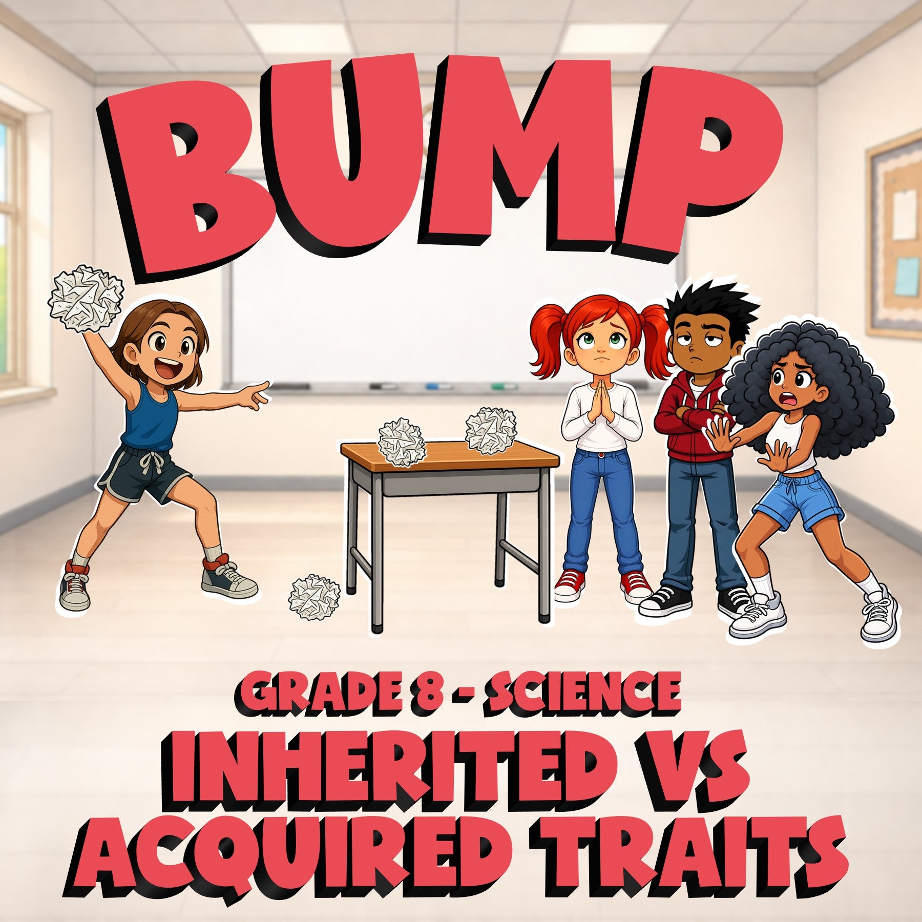 inherited vs Acquired Traits BUMP Science Game - No Prep Grade 8 Review Activity
