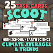 Climate Averages & Trends SCOOT TASK CARDS Game - No Prep Earth Science Review