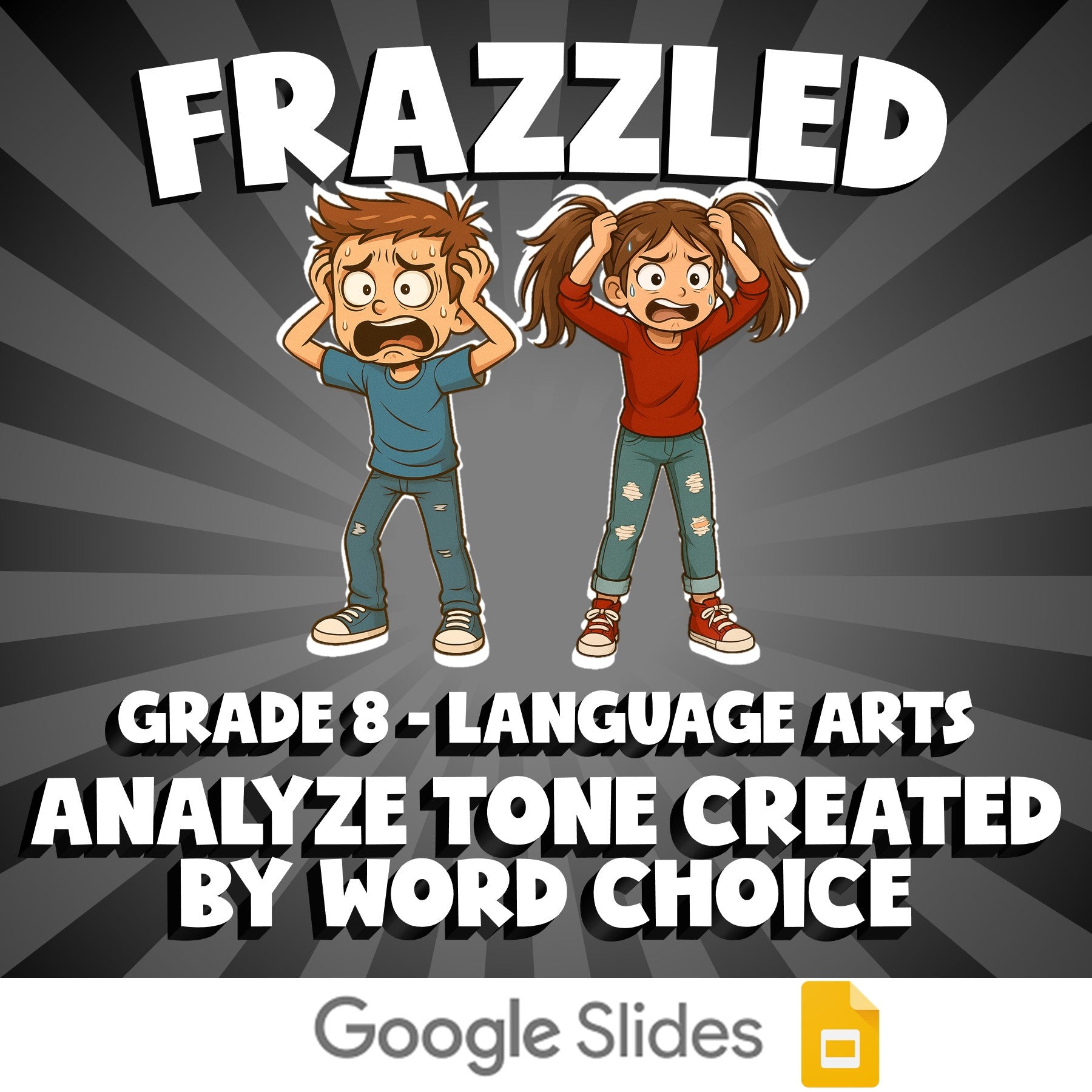 Analyze Tone Created by Word Choice FRAZZLED ELA Game - No Prep Grade 8 Review