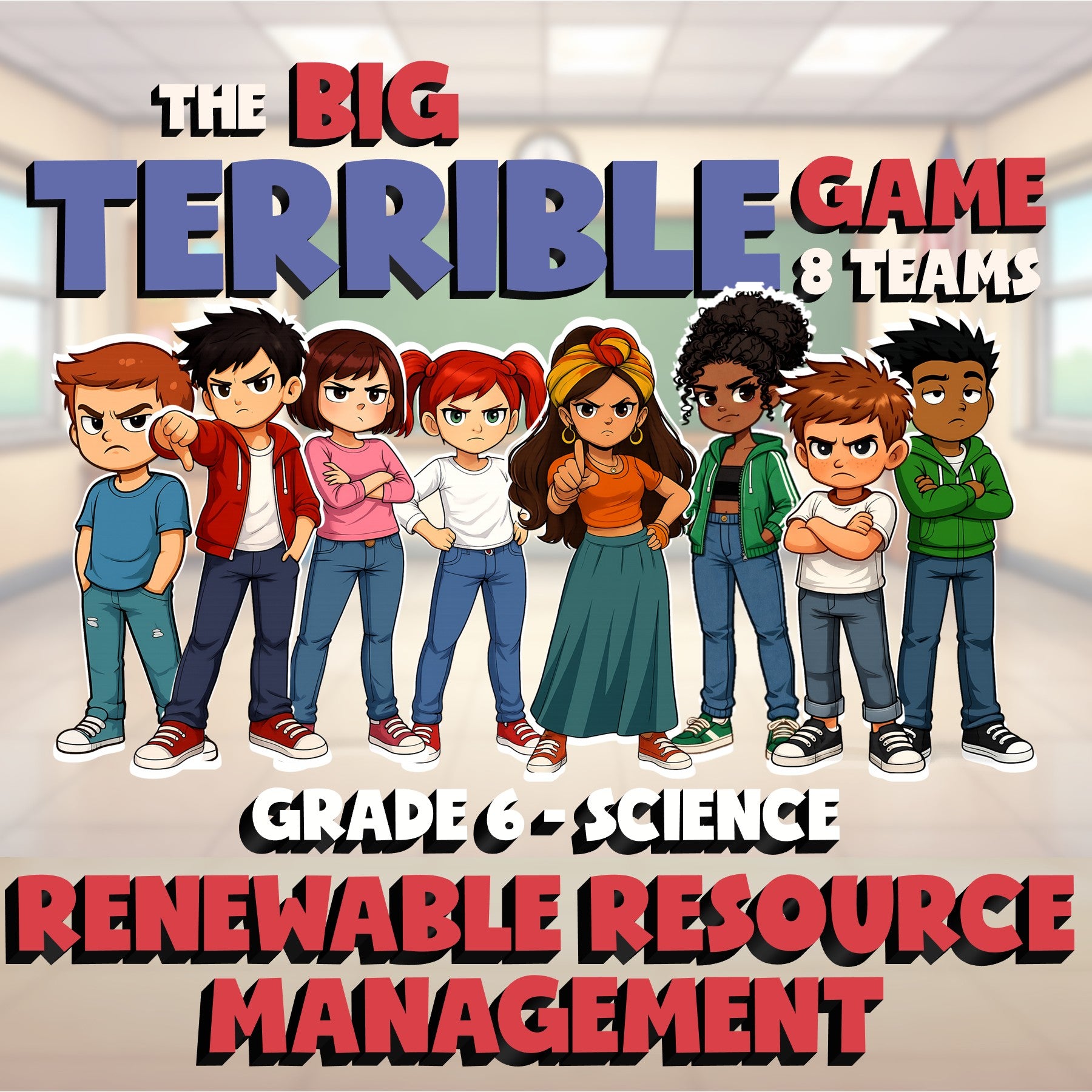 Renewable Resource Management BIG TERRIBLE GAME - No Prep Grade 6 Science Review