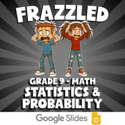 Statistics & Probability FRAZZLED Math Game - No Prep Grade 9 Review Activity