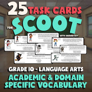 Academic & Domain Specific Vocabulary SCOOT TASK CARDS ELA Game - Grade 10
