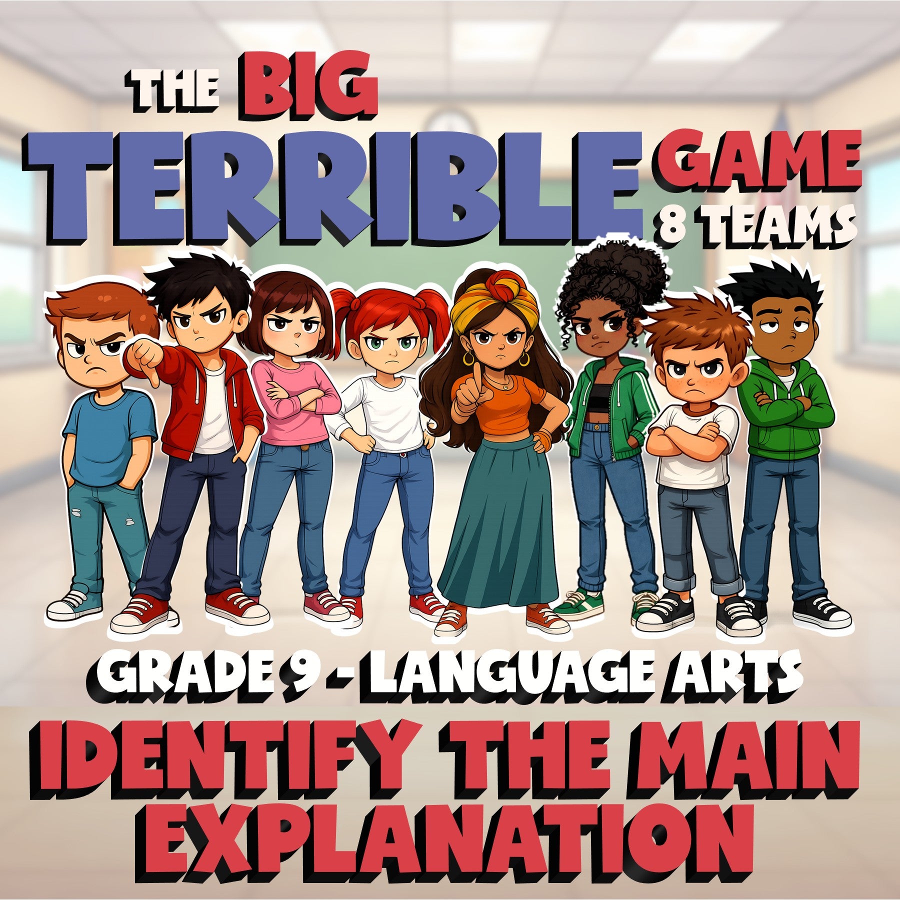 Identify the Main Explanation BIG TERRIBLE GAME - No Prep Grade 9 ELA Review