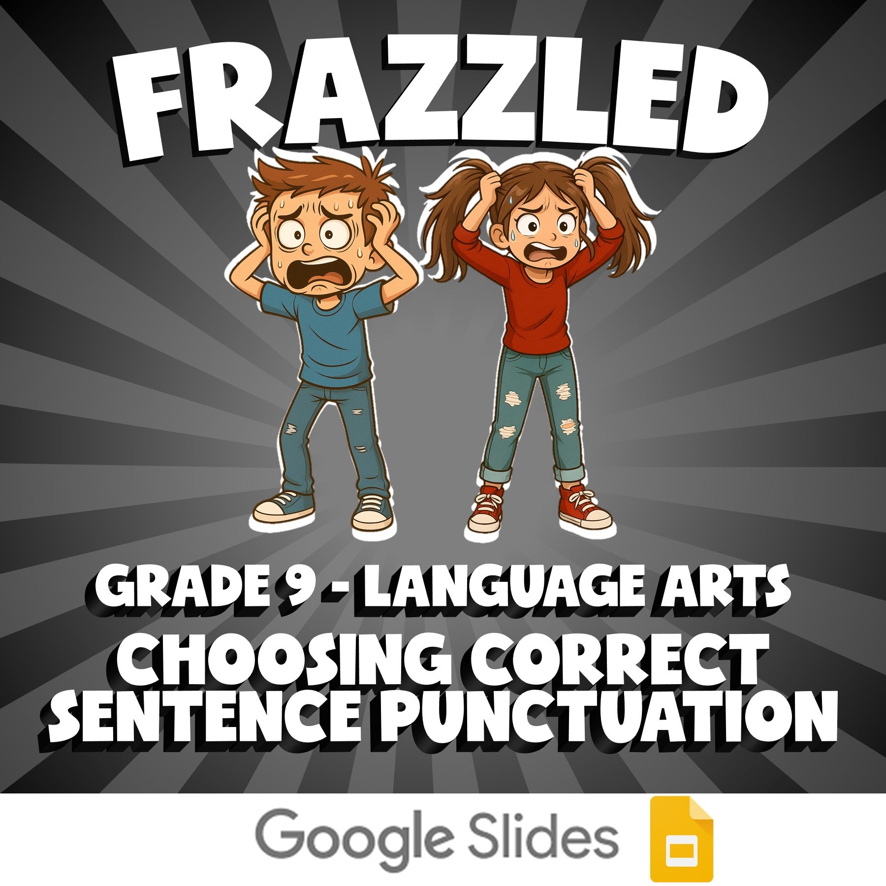Choosing Correct Sentence Punctuation FRAZZLED ELA Game - No Prep Grade 9 Review
