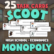 Monopoly SCOOT TASK CARDS Economics Game - No Prep Review Activity