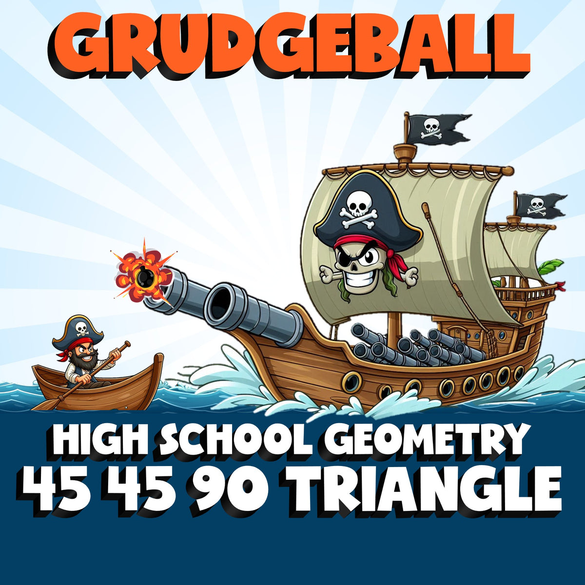 45 45 90 Triangle GRUDGEBALL Math Game - No Prep Geometry Review Activity