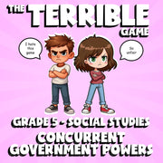 Concurrent Government Powers THE TERRIBLE GAME - No Prep Grade 5 Socials Review