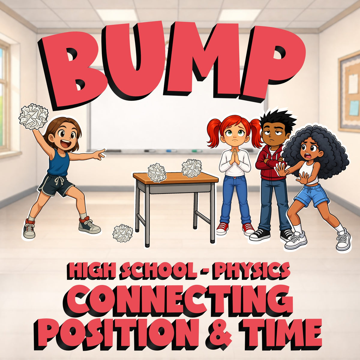 Connecting Position & Time BUMP Science Game - No Prep Physics Review Activity