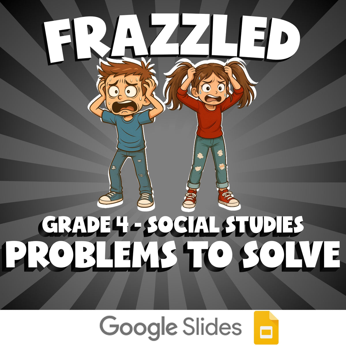 Problems to Solve FRAZZLED Socials Game - No Prep Grade 4 Review Activity