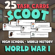 World War I SCOOT TASK CARDS Game - No Prep World History Review Activity