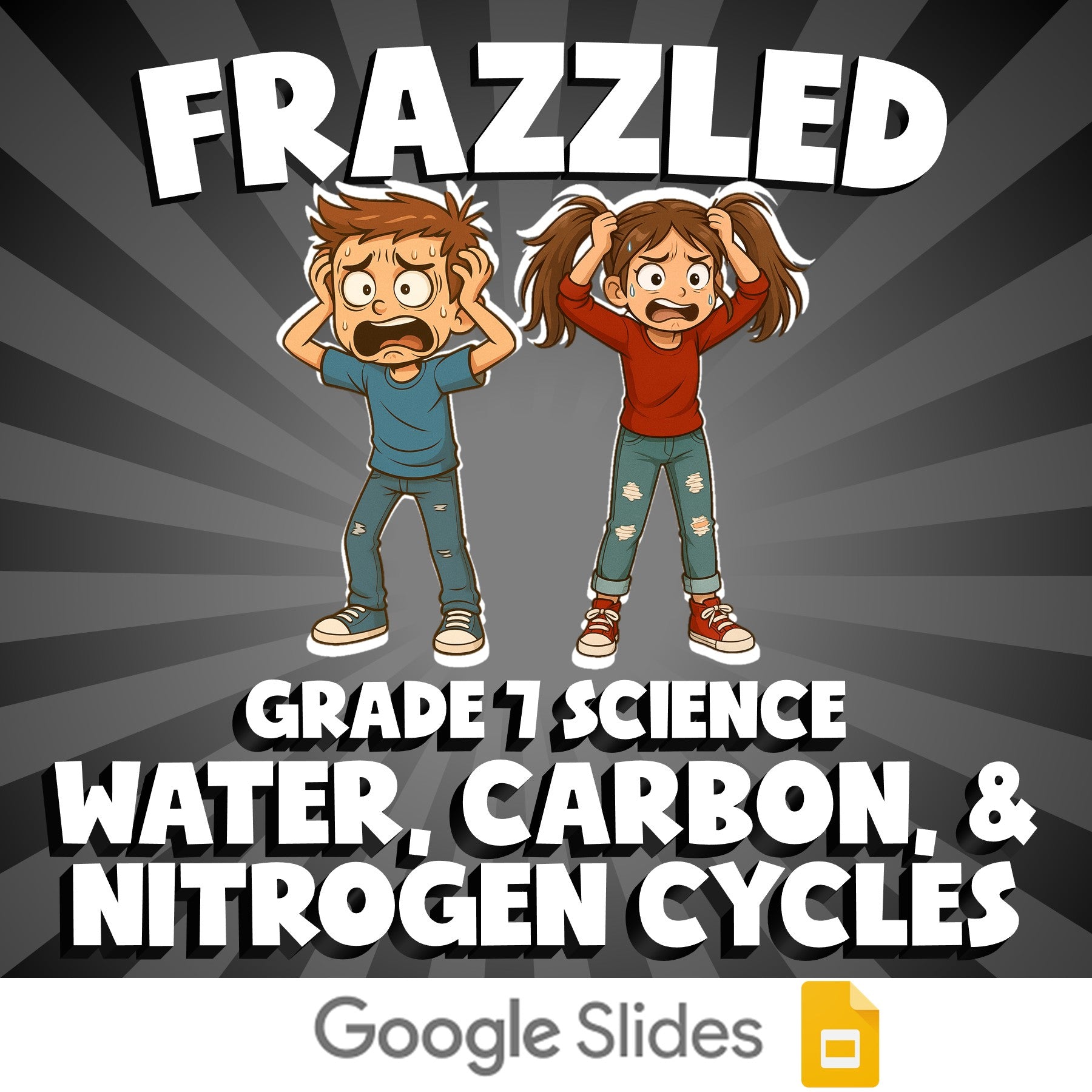 Water, Carbon, & Nitrogen Cycles FRAZZLED Science Game - No Prep Grade 7 Review