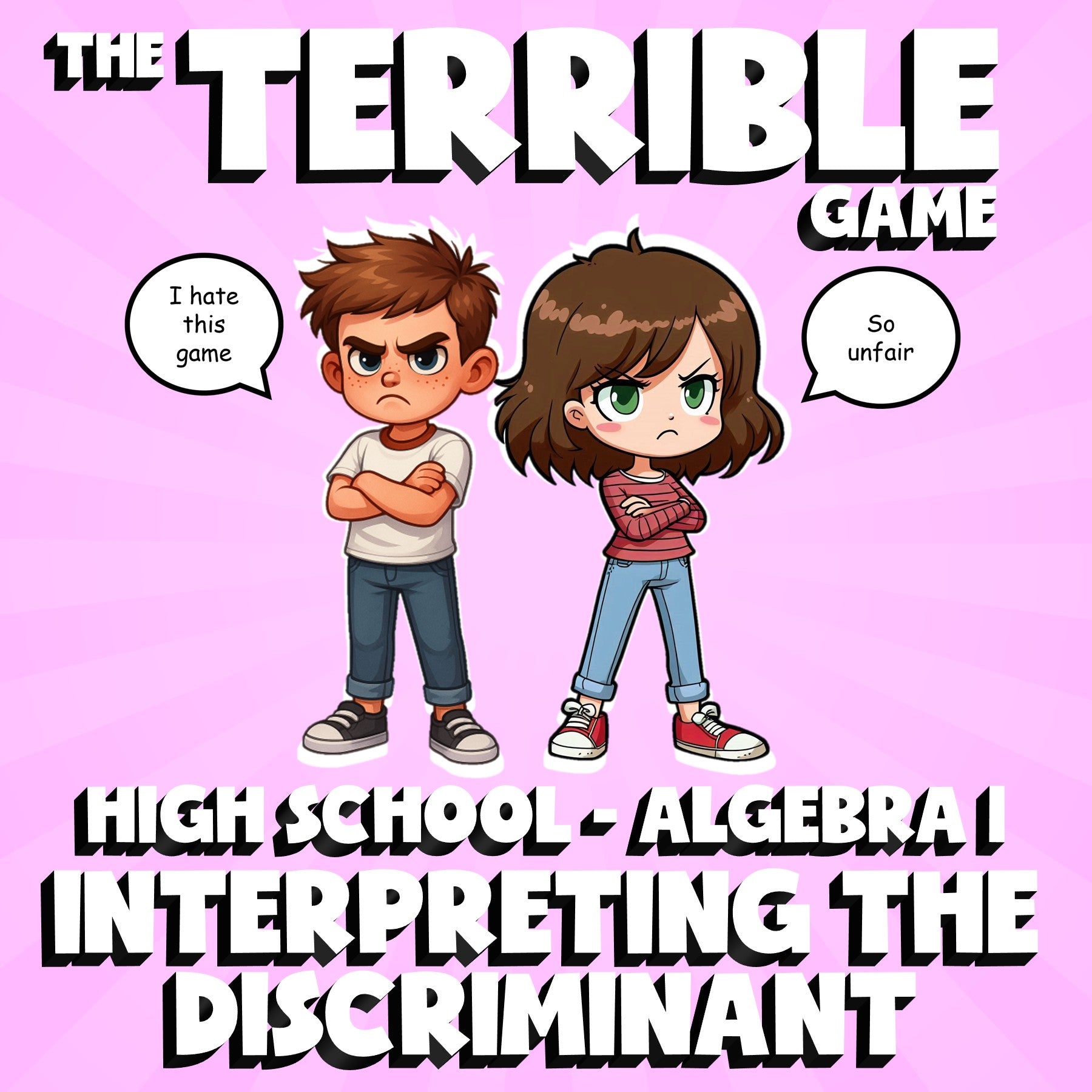 Interpreting the Discriminant THE TERRIBLE GAME - No Prep Algebra 1 Math Review