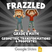 Geometric Transformations & Properties FRAZZLED Math Game - No Prep Grade 8