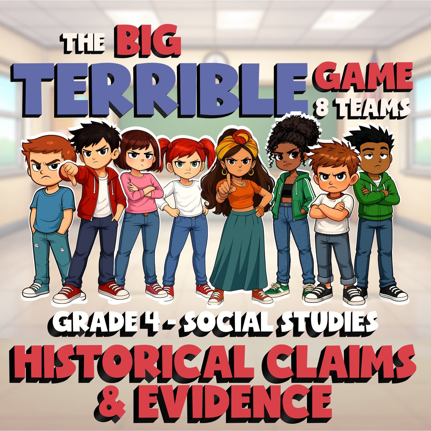 Historical Claims & Evidence BIG TERRIBLE GAME - No Prep Grade 4 Socials Review
