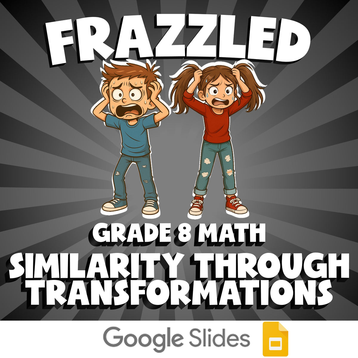 Similarity Through Transformations FRAZZLED Math Game - No Prep Grade 8 Review