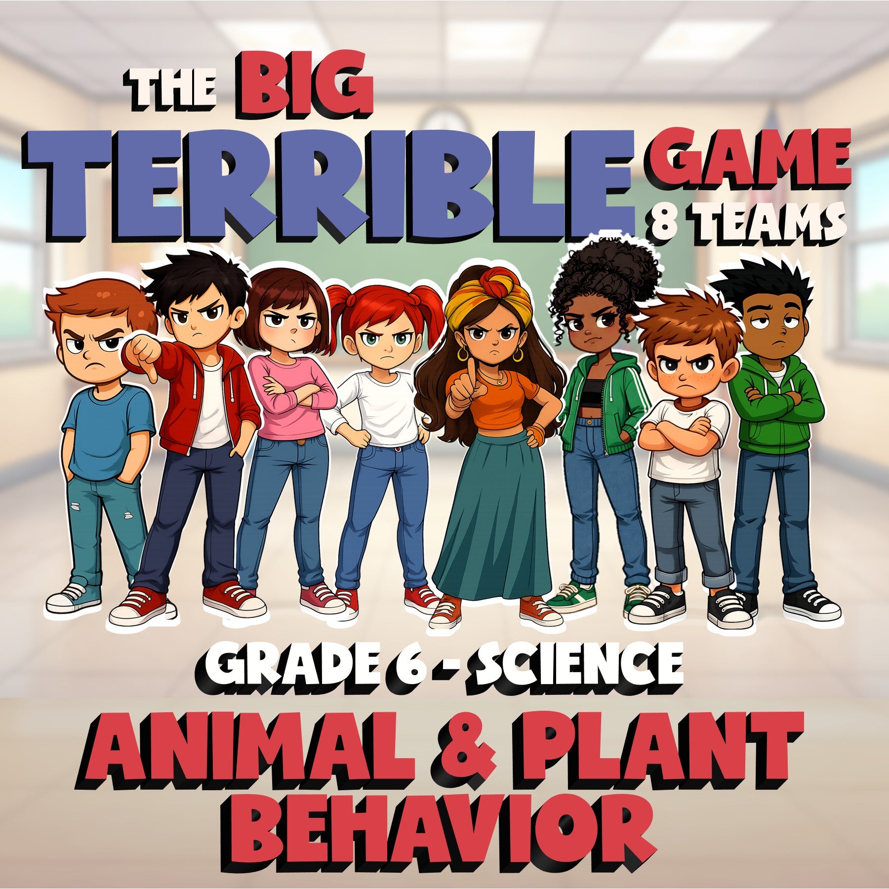 Animal & Plant Behavior BIG TERRIBLE GAME - No Prep Grade 6 Science Review