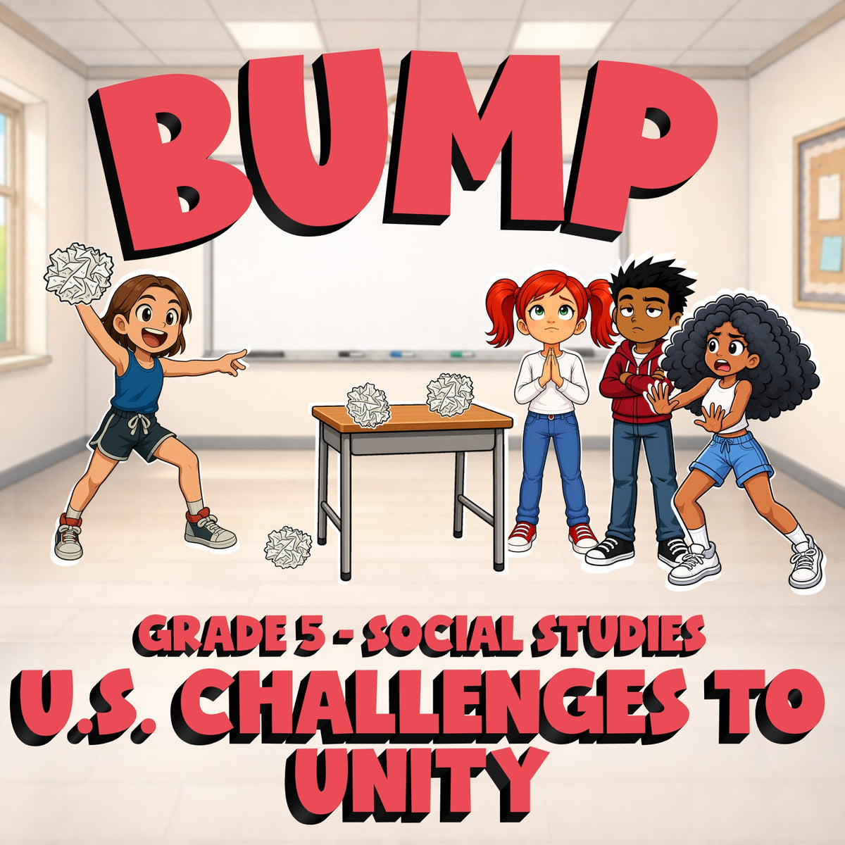 U.S. Challenges to Unity BUMP Socials Game - No Prep Grade 5 Review Activity