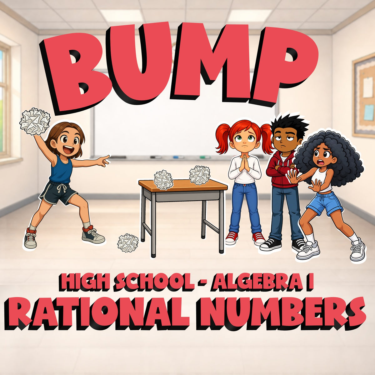 Rational Numbers BUMP Math Game - No Prep Algebra 1 Review Activity