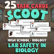Lab Safety in Biology SCOOT TASK CARDS Science Game - No Prep Biology Review
