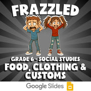 Food, Clothing & Customs FRAZZLED Socials Game - No Prep Grade 6 Review Activity