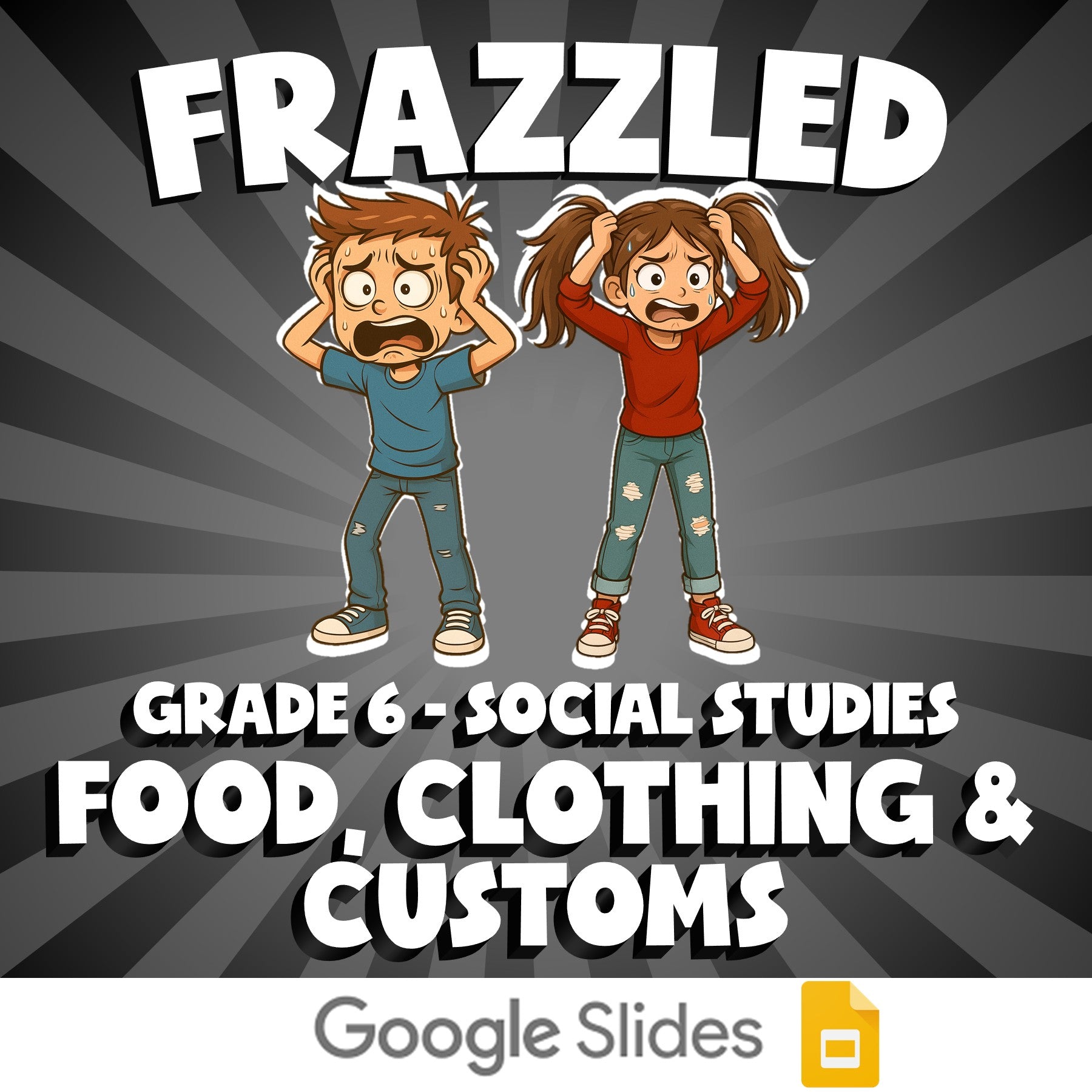 Food, Clothing & Customs FRAZZLED Socials Game - No Prep Grade 6 Review Activity
