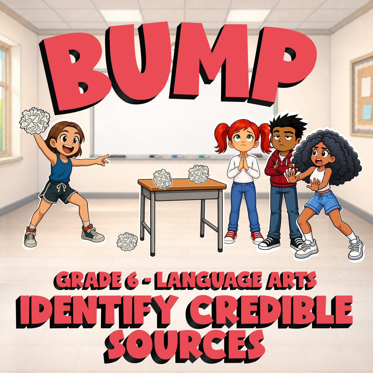 Identify Credible Sources BUMP ELA Game - No Prep Grade 6 Review Activity