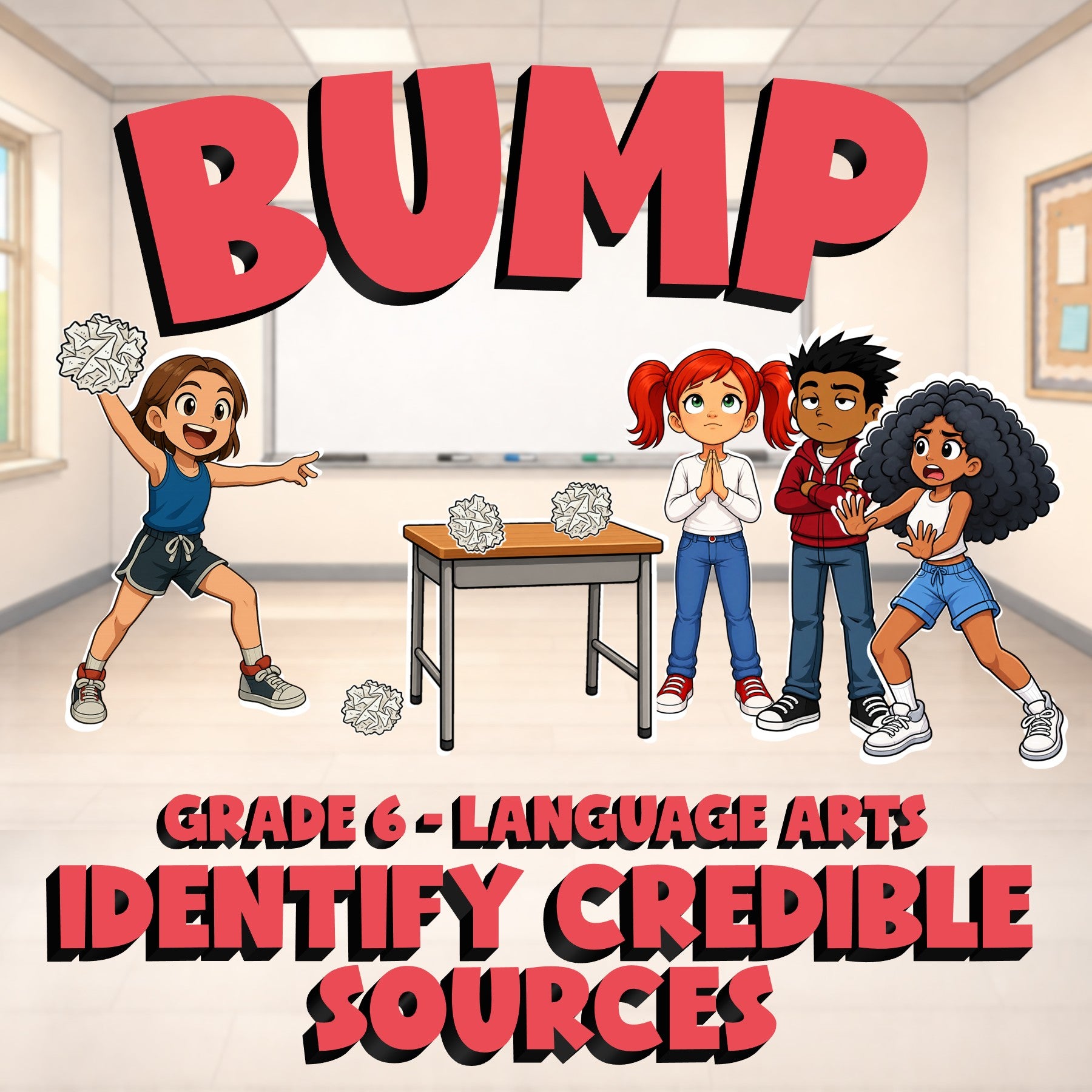 Identify Credible Sources BUMP ELA Game - No Prep Grade 6 Review Activity