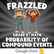 Probability of Compound Events FRAZZLED Math Game - No Prep Grade 9 Review