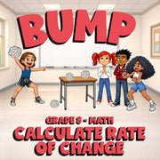 Calculate Rate of Change BUMP Math Game - No Prep Grade 8 Review Activity