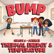 Thermal Energy & Temperature BUMP Science Game - No Prep Grade 6 Review Activity
