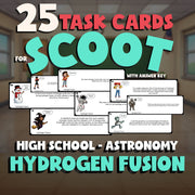 Hydrogen Fusion SCOOT TASK CARDS Science Game - No Prep Astronomy Review
