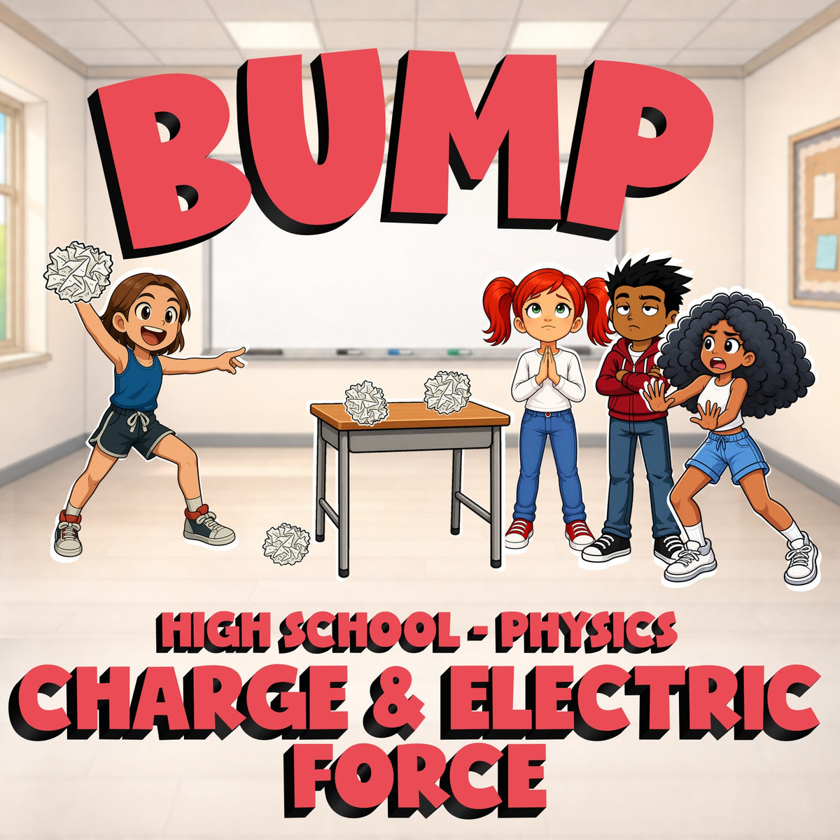 Charge & Electric Force BUMP Science Game - No Prep Physics Review Activity