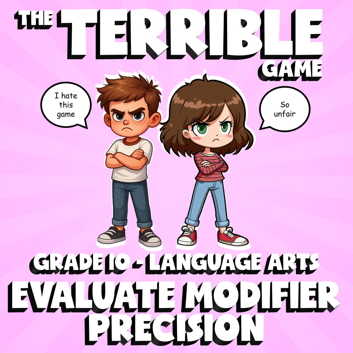 Evaluate Modifier Precision THE TERRIBLE GAME - No Prep Grade 10 ELA Review