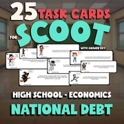 National Debt SCOOT TASK CARDS Economics Game - No Prep Review Activity