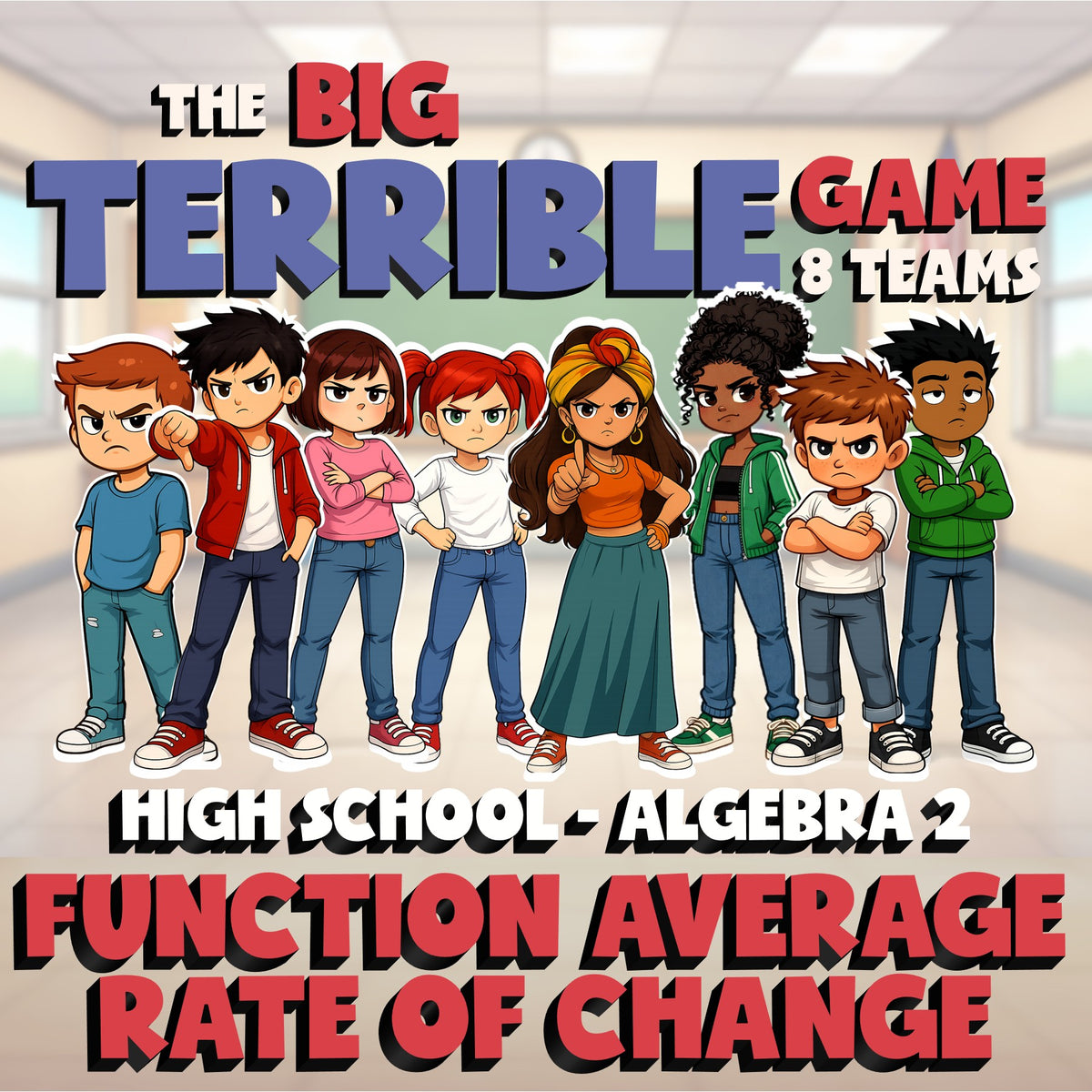 Function Average Rate of Change BIG TERRIBLE GAME - No Prep Algebra 2 Review