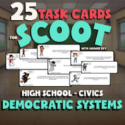 Democratic Systems SCOOT TASK CARDS Civics Game - No Prep Review Activity
