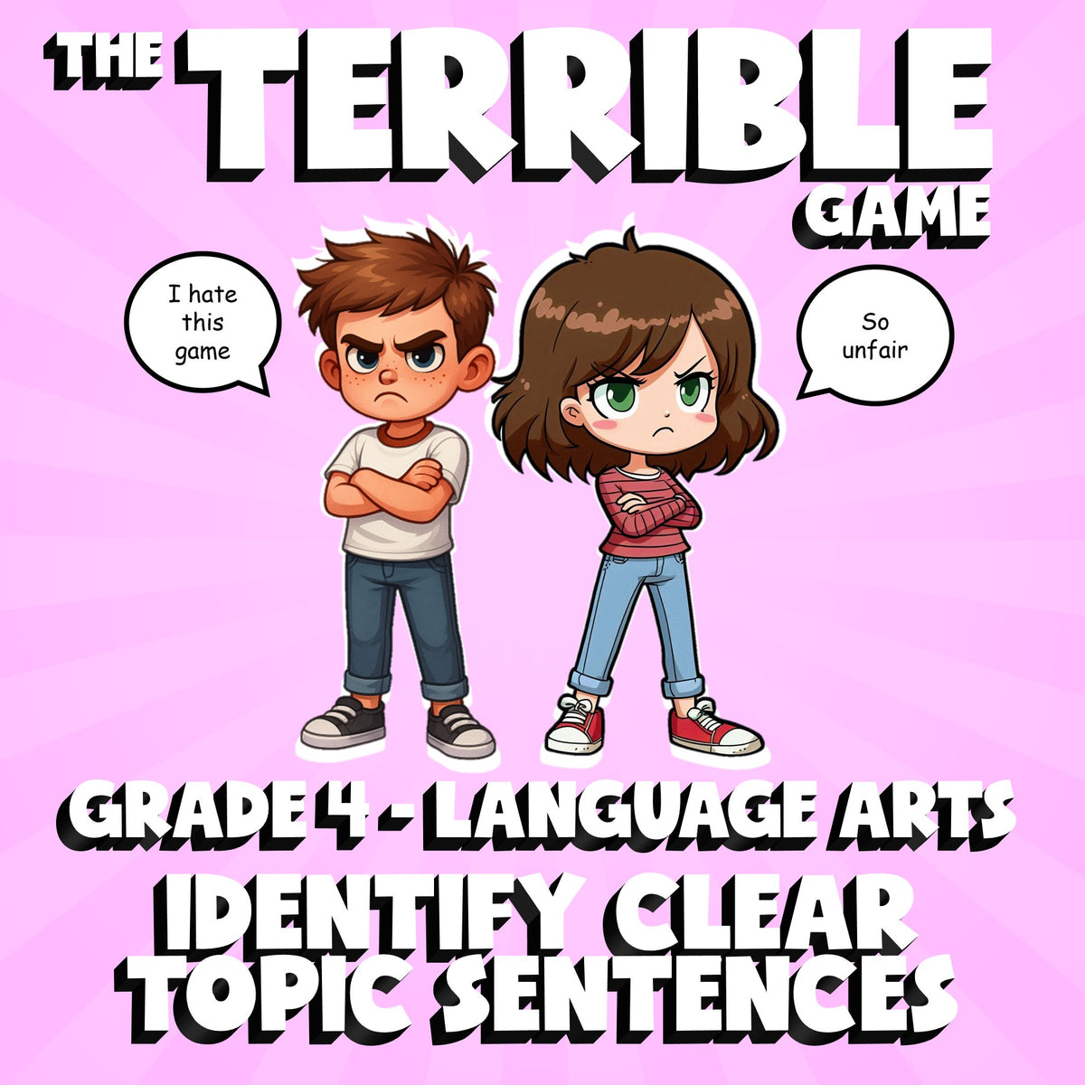 Identify Clear Topic Sentences THE TERRIBLE GAME - No Prep Grade 4 ELA Review