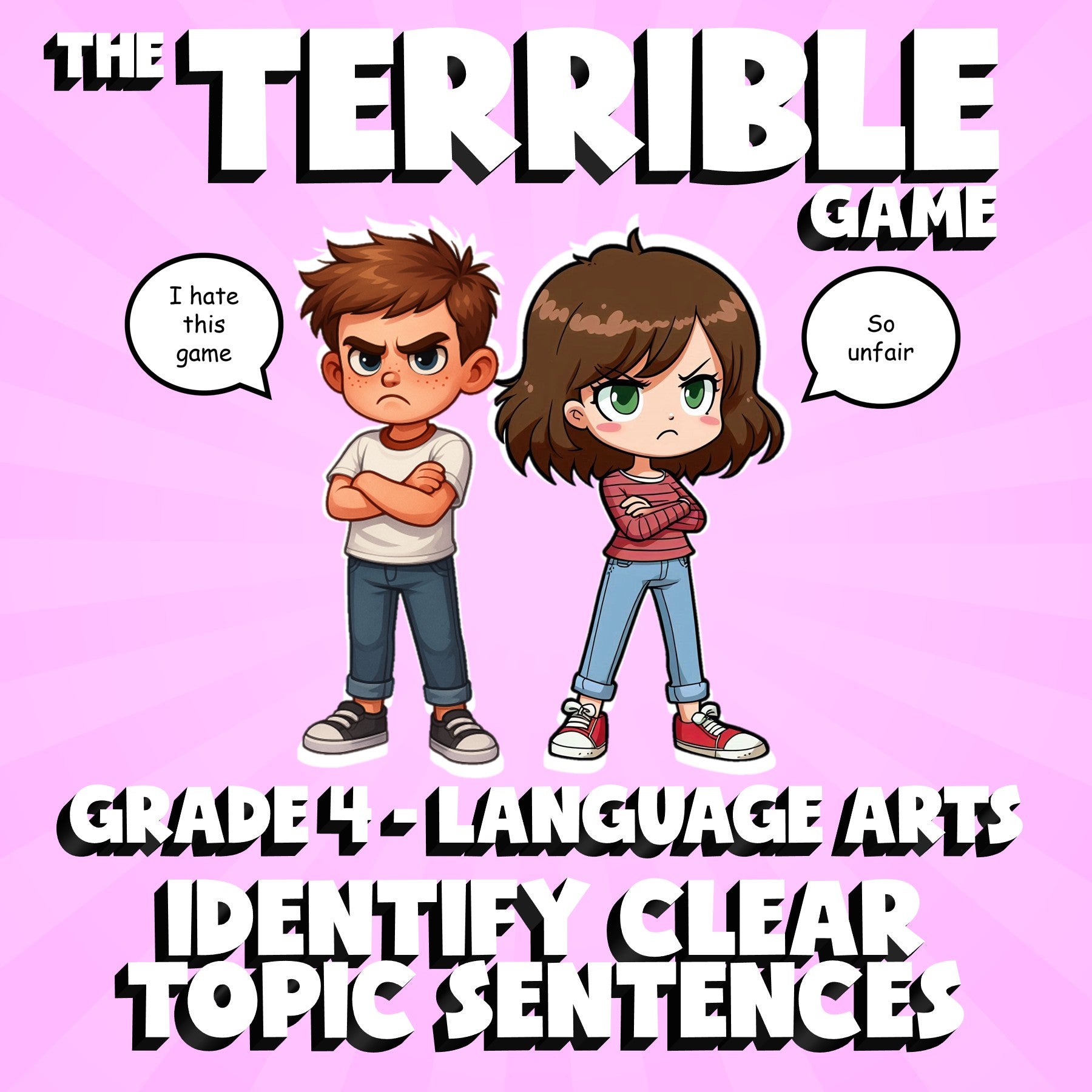Identify Clear Topic Sentences THE TERRIBLE GAME - No Prep Grade 4 ELA Review