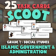 Islamic Government & Administration SCOOT TASK CARDS Socials Game - Grade 7