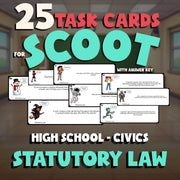Statutory Law SCOOT TASK CARDS Civics Game - No Prep Review Activity