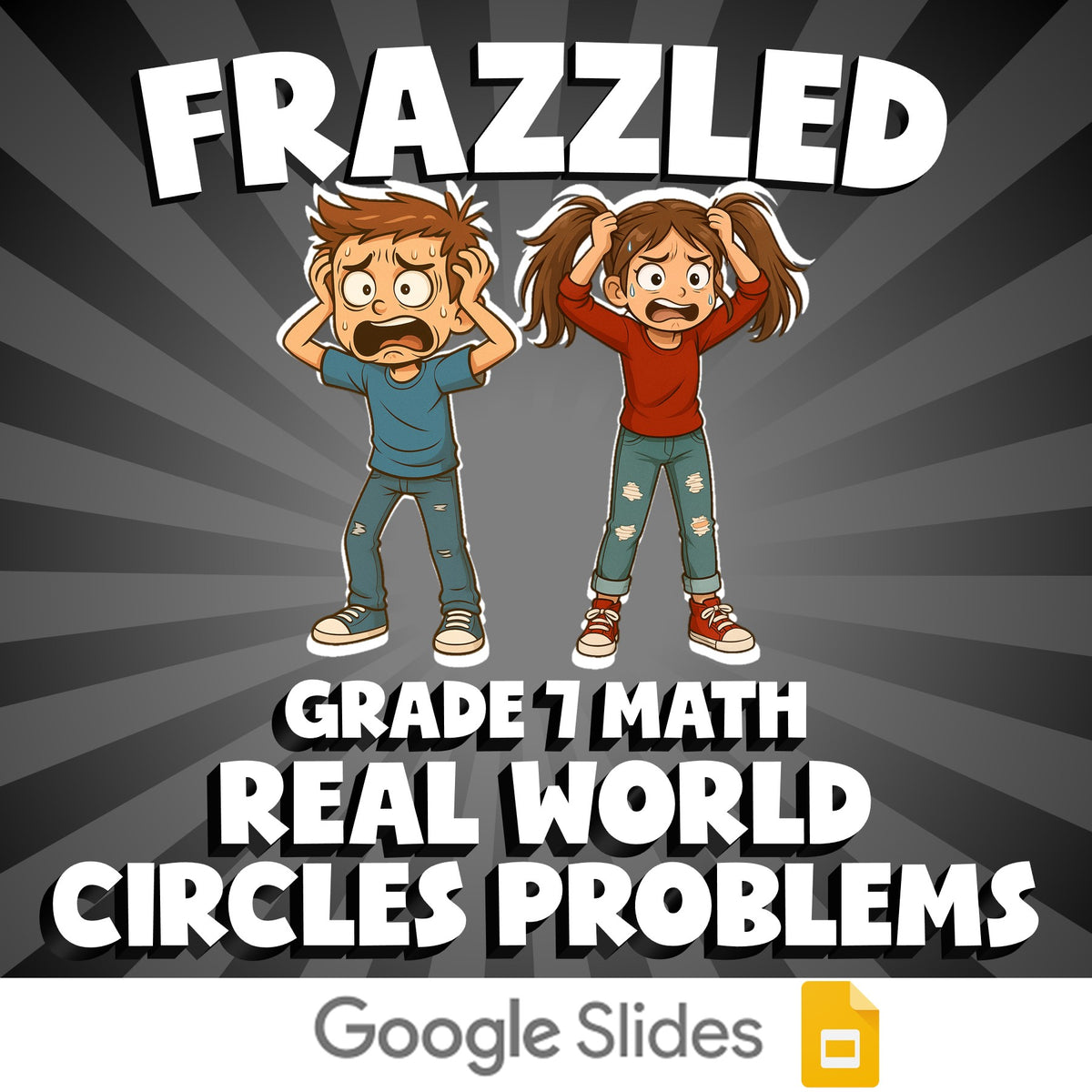 Real World Circles Problems FRAZZLED Math Game - No Prep Grade 7 Review Activity