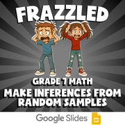 Make Inferences from Random Samples FRAZZLED Math Game - No Prep Grade 7 Review