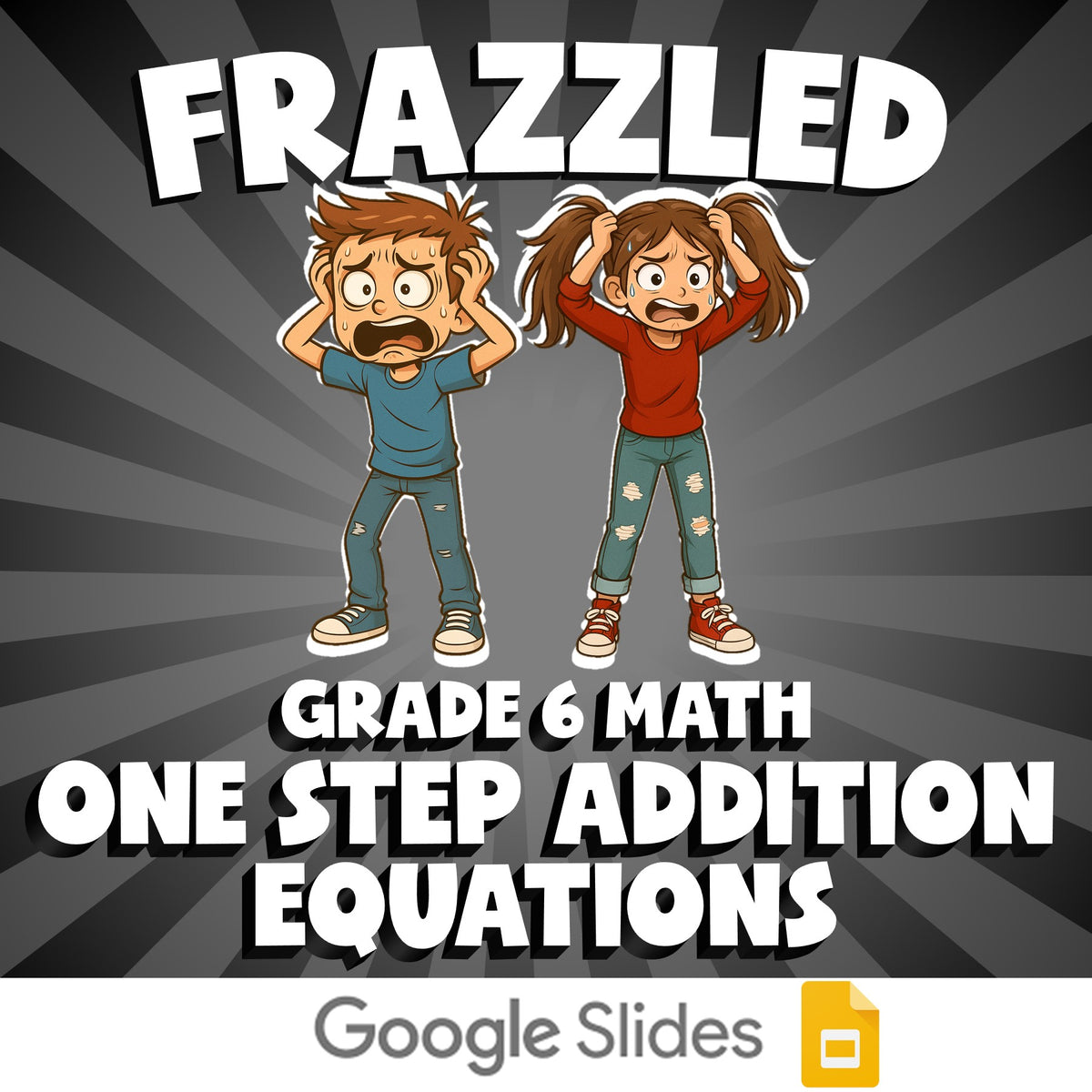 One Step Addition Equations FRAZZLED Math Game - No Prep Grade 6 Review Activity