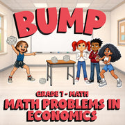 Math Problems in Economics BUMP Math Game - No Prep Grade 7 Review Activity